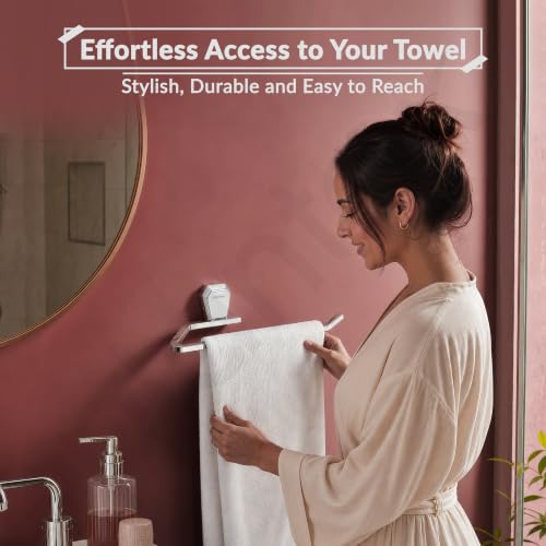 Image of Plantex Towel Holder for Bathroom /304 Grade Stainless Steel Napkin Ring /Towel Hanger /Towel Ring /Bathroom Accessories - Pack of 1 (PM-2404, Chrome)