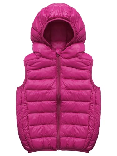 Jhaoyu Kids Girls Puffy Padded Hooded Vest Sleeveless Jacket Zipper Windproof Coat for Casual Winter Snow Outerwear3