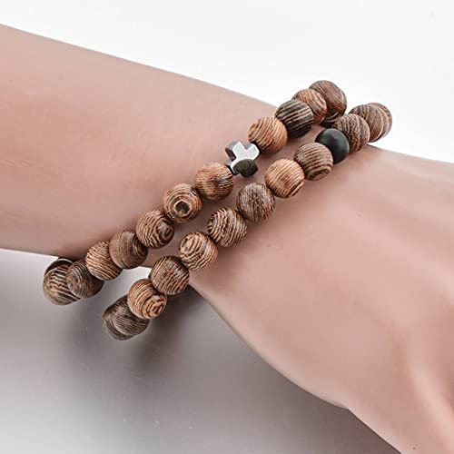 St John the Baptist Orthodox Wooden Prayer Beads Bracelet | Men Women 8 MM + Hematite Cross | Great Gift4