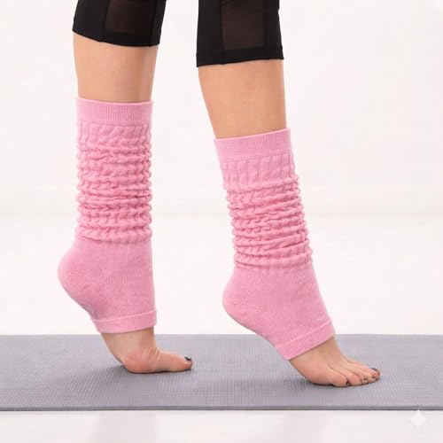 Image of COUVER Womens Scrunched Slouch Socks Soft Cotton Breathable Retro Crew or Knee High, Multiple Colors