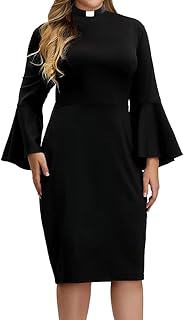 Clergy Dresses for Women Plus Size Ministers Outfit Casual Dress