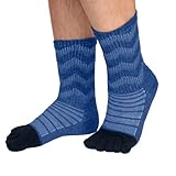 Generisch Zehensocken Herren Wolle Weich Stricksocken Atmungsaktiv Schnelltrocknend Laufsocken Verdicken Thermo Sportsocken für Trailrunning Marathons Wandern Bergsteigen Stoppersocken