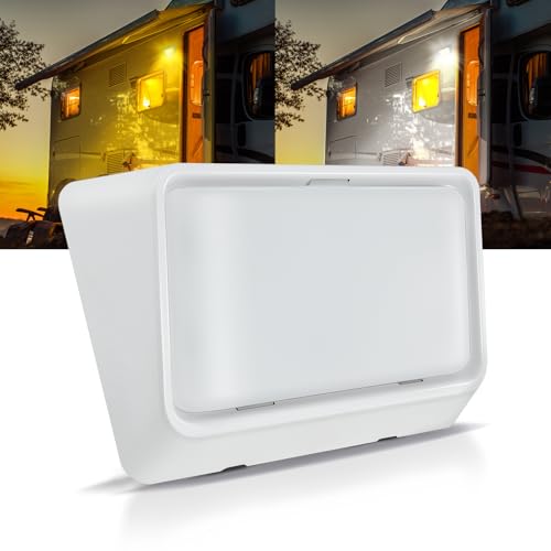 acegoo Éclairage LED Extérieur 12V pour Porche de Camping-Car Auvent, 2 Modes(1800K, 6500K) Pas d’interrupteur, IP65 Nano étanche 12V Lumières pour...