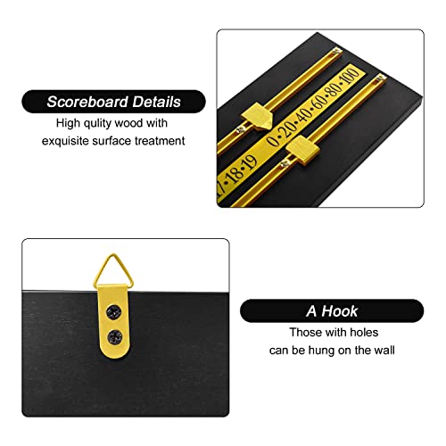 Torpsports Shuffleboard Mounted Scoreboard – Wood Score Keeper (Black) #TOP4