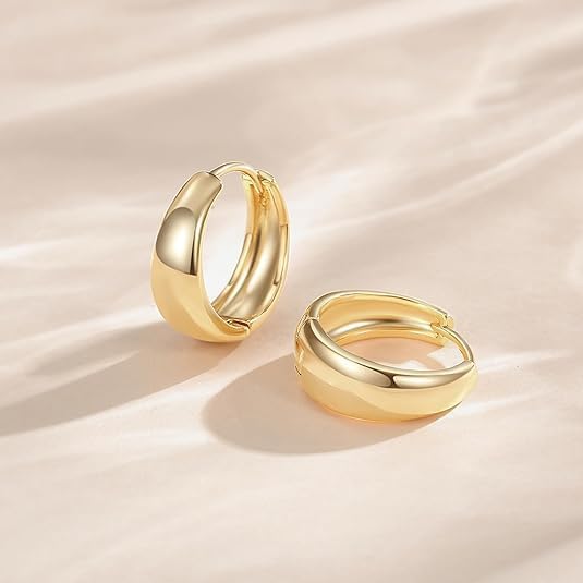 Gold Hoop Earrings for Women 14K Gold Earrings for Women Chic Womens Hoops Earring