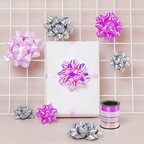 image for WRAPAHOLIC 16 Pcs Gift Bows Assortment - 14 Multi Colored Assorted Siz