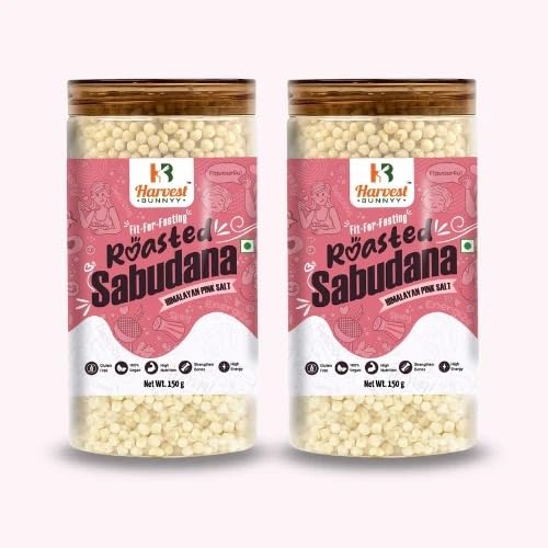 Harvest Bunnyy Roasted & Himalayan Pink Salt Flavoured Sabudana (Sago/Tapioca) Jar - 300 Gms by Ruchi Harvest (Pack of 2, Each- 150 gram) (B0D1YQ43BK) Amazon Price History, Amazon Price Tracker