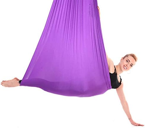 eecoo Yoga Hammock, Premium Aerial Silk Yoga Swing Nylon Mesh Yoga Swing Seamless Stitching Yoga Belt, Home Fitness Yoga Kit