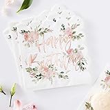 Sirve tus deliciosos dulces de cumpleaños en estas bonitas servilletas florales de feliz cumpleaños