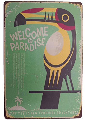 AIQIBAO Metal Vintage Tin Sign Decor-Bird Wall Decor for Bar Pub Home Funny Retro Art Sign 12" X 8"