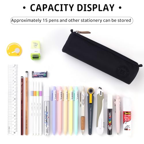 Image of EASTHILL Small Pencil Case Pencil Pouch Stationery Pen Bag Office Supplies for Girls Women-Black