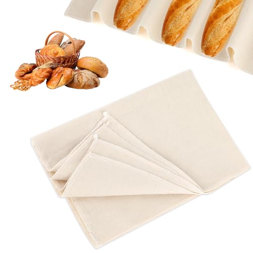 Pastry Cloth for Rolling Dough, Bread Cloth, 14x17.7 Inch Heavy Duty Linen Proofing Cloths for Bread Dough, Baguettes