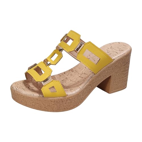 Sandales sabots en bois pour femme avec semelle épaisse en mesh respirant