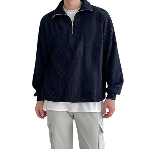 Pull col polo homme bleu marine ample pour vos sorties d'automne décontractées