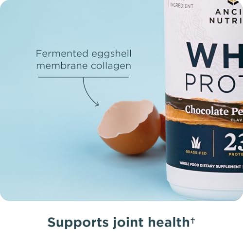 Ancient Nutrition Grass Fed Whey Protein, Collagen, Chocolate Peanut Butter | Clinically studied Hydrolyzed Eggshell Membrane Collagen, Organic Regenerative A2/A2 Milk Protein, 18 Servings - image 5