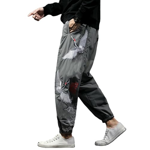 Pantalon Chinois pour Homme avec Broderie Fée et Cordon