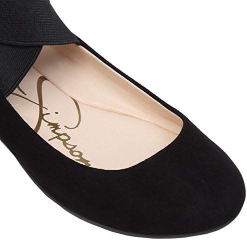 Jessica Simpson Women's Mandayss Ballet Flat, Black Micro Suede, 8 | Image 6