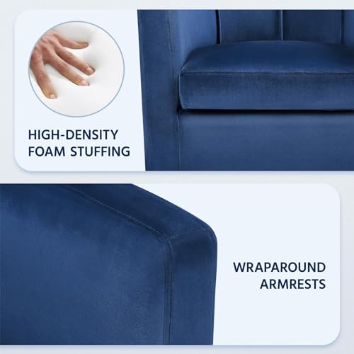 Yaheetech YT-00110548 Velvet Accent Chair, Modern And Comfortable Armchairs, Upholstered Barrel Sofa Chair For Living Room Bedroom Waiting Room thumb #6