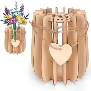 Kaempe Vase pour Fleur 10280 10313, Poteau en Bois pour Bouquet de Fleurs, Tournesol, Flowers, Rose, Orchidee, Botanicals, Tulipes (Style 1)