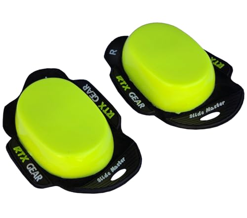 Image of RTX Gear Slide Master Race Track Asphalt Pro Glide Solid Motorcycle Biker Knee Slider Pucks - Accessory for Biker Leather Suits Trouser Pants (Floro Yellow)