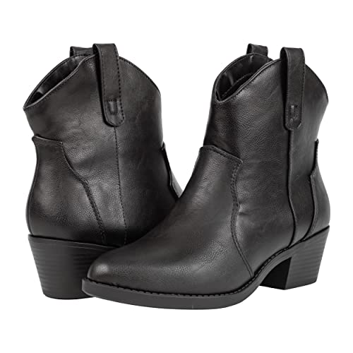 KAYDAY Womens Cowboy Boots Ankle Block Heel Western Cowgirl Booties LISA4