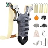 Professional Slingshot Set, Sport Outdoor Slingshot with 8 Rubber Bands 100 Clay Balls and 100 Steel Balls and Application Tips Instructions