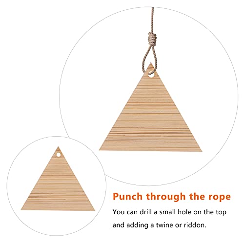 Exceart 20Pcs Unfinished Triangle Wood Pieces Blank Unfinished Wooden Cutout Shapes Slices Embellishment Ornament Discs Pieces Wedding Party Board Game Diy #TOP5