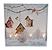 OSW Bird House Winter Scene LED Art Canvas "THERE IS NO PLACE LIKE HOME" Light up Picture Wall Art Decor