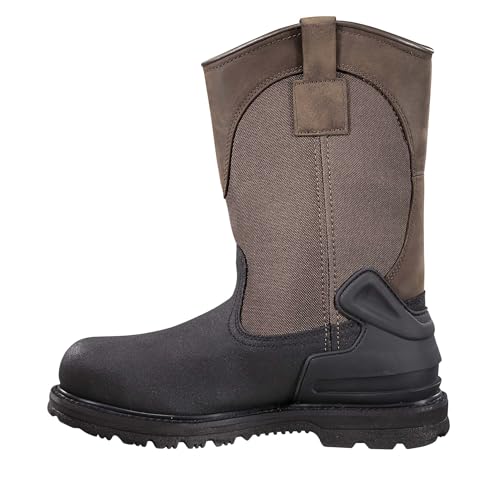 Carhartt Men's Heritage 11" Insulated Waterproof Wellington Boot - Steel Toe, Helcor Leather, TPU Heel Guard and Achilles Flex Joint, Dark Brown/Black - 12 W by Carhartt - Image 2