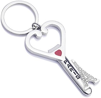 Bottle Openers Key Chain Keyring Eiffel Tower I Love Paris Skeleton Key Shaped Wedding Favors Shiny Decoration (Eiffel Tower Bottle Opener)