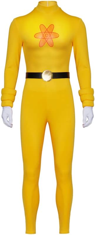 VintageCos Men's Powerline Cosplay Costume Yellow Jumpsuit Halloween Party Outfit