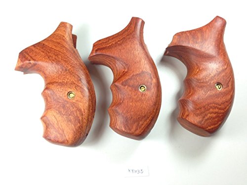 Smith & Wesson K/L Frame Round Butt Revolver Grips Hardwood Finger Groove Smooth Open Back Handmade #Krw35 #TOP4