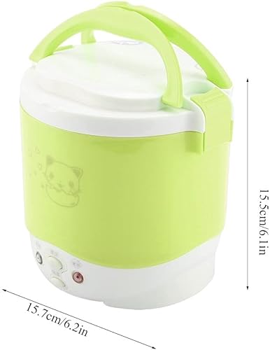 Miniatura 4 de Arrocera portátil de 12 V para viajes en coche - Calefacción multifunción y mantiene caliente eléctrica Fiambrera - Verde