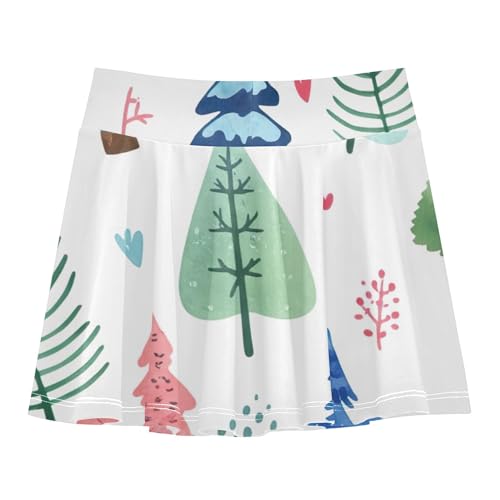 Joisal Girls' Shorts Athletic Skorts Tennis Skirts for Kids Breathable School Christmas Trees Winter 3t2