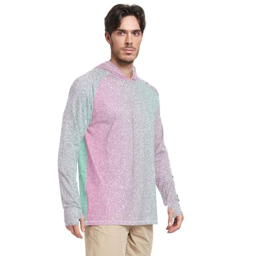 Gradient Purple Blue Spf Hoodies for Men, Lightweight Hoodies for Summer, UPF 50+ Mens Running Shirts Long Sleeve2