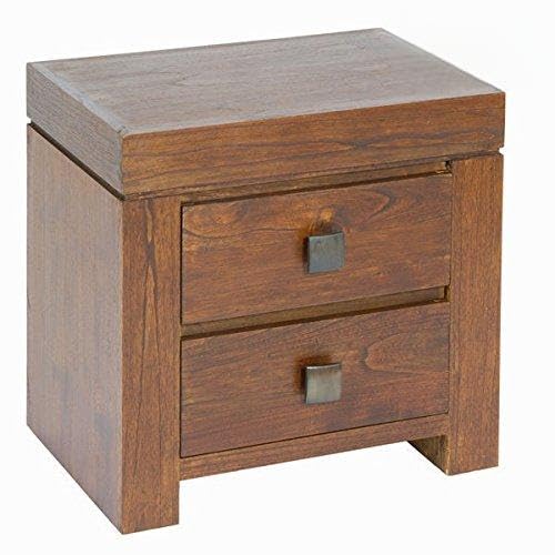 Mesita de Noche Madera de mindi (55 x 38 x 54 cm) - Colección Nogal by Craftenwood