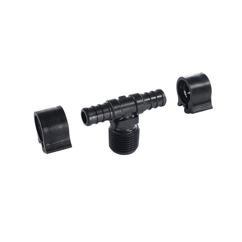 30822 Male Tee, 1/2" x 1/2" MPT, Black