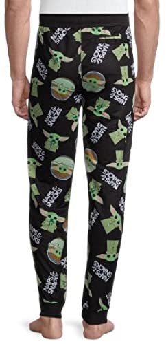 Star Wars Baby Yoda Mens Jogger Lounge Pants (Small (28-30)) Black2