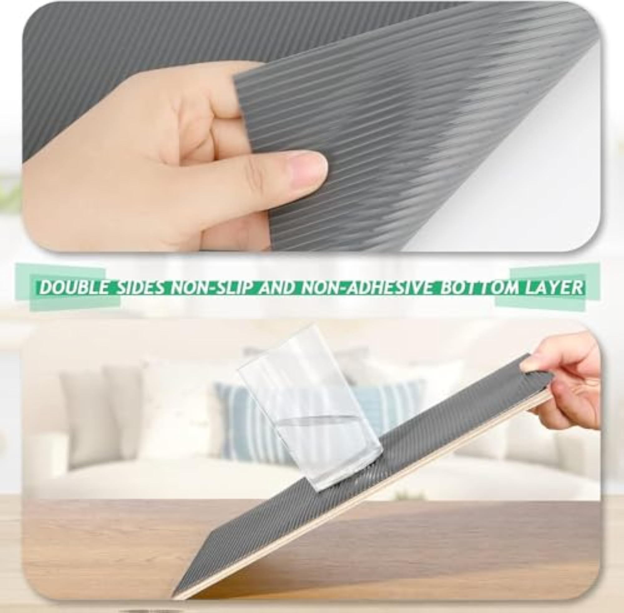 Non-Adhesive Shelf Liner, Waterproof Kitchen Cabinet Liner