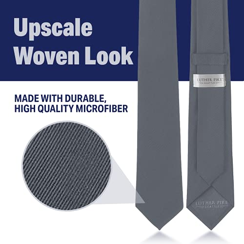 Ties For Boys - Self Tie Woven Boys Ties: Neckties For Kids Formal Wedding Graduation School Uniforms (Grey)