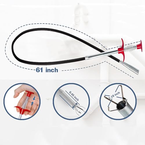 Ehigta 61 inch Drain Snake Flexible Grabber Claw – Toilet Snake Drain Claw for Clog Remover & Pick Up Small Items — view 3