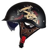 Certification de protection multiple: le casque est doublement certifié par l'ECEDOT, avec une coque en ABS haute résistance et une couche tampon en EPS multi-densité, qui disperse efficacement les chocs et améliore la sécurité de conduite. Il convient aux motocyclistes et aux conducteurs de véhicules électriques.