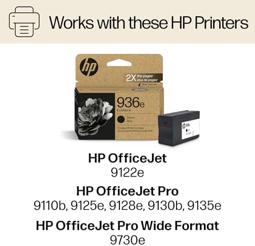 HP 936e Black EvoMore 잉크 카트리지 | OfficeJet 9120, Pro 9100, Pro Wide Format 9700과 함께 작동 | 카본 뉴트럴 | 4S6V6LN — 사진 2