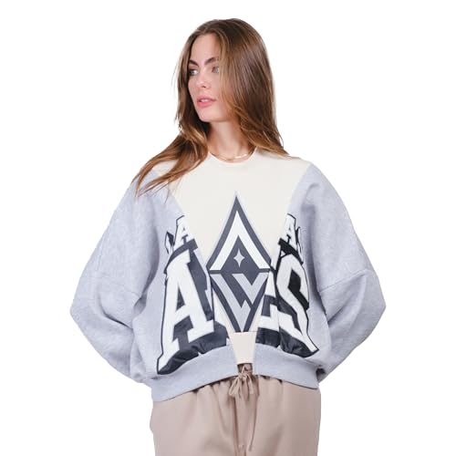 Ultra Game WNBA Official Womens Super Soft Showtime Crew Sweatshirt Las Vegas Aces Heather Gray Small