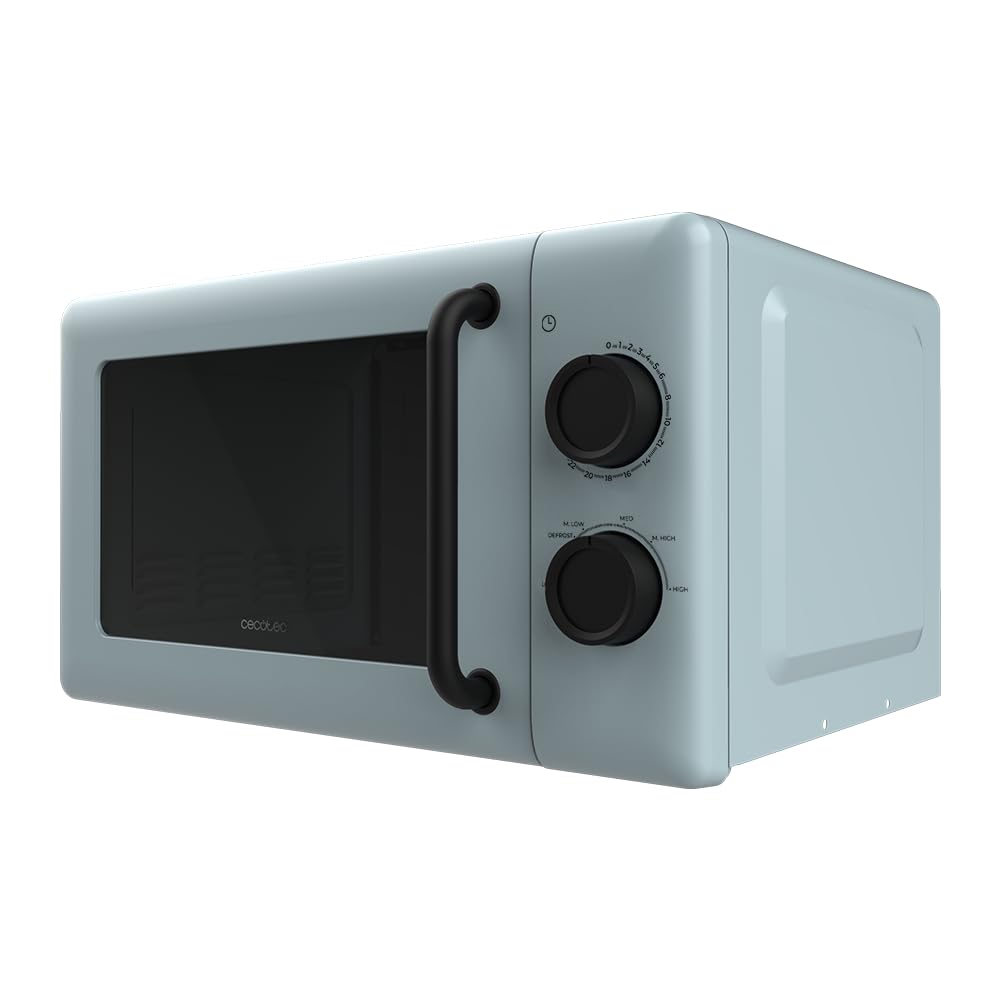 Cecotec Forno a Microonde Meccanico da 20 Litri Proclean 3010 Blue. 700 W, 6 Livelli Di Potenza, Modalità Sbrinamento, Segnale Di Fine Cottura, Lampada Interna, Timer Fino A 30 Minuti, Design Blu