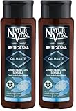 NaturVital - Champú Anticaspa Calmante, Sin Parabenos ni Colorantes ni Siliconas, Ideal para Cabellos Normales y Cuero Cabelludo Sensible, 300 ml (Paquete de 2)