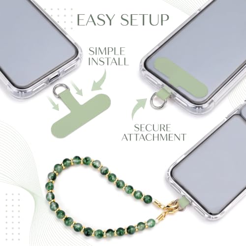 shuielai Marble Beaded Phone Wrist Strap Cellphone Lanyard With Tether Tab Hands Free Wristlet Bracelet - image 6