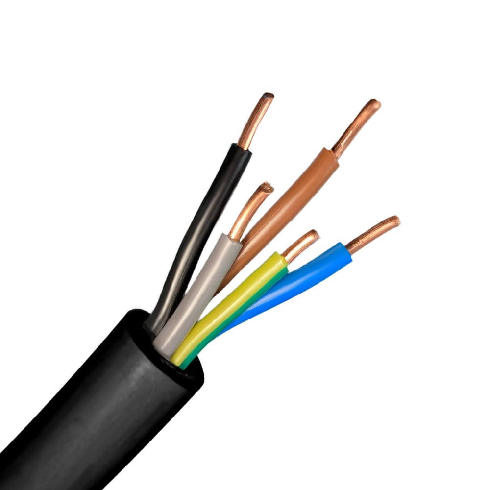 Hilark Cable Tech NYY-J Câble de terre pour courant fort à poser dans la terre (3g2,5 mm², 25 mètres) (noir, 25m)
