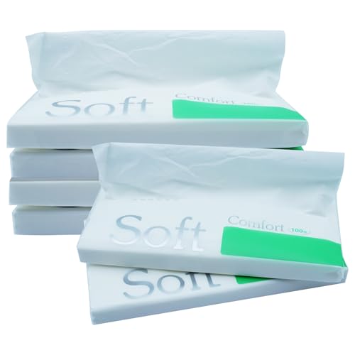 50 Sheets Car Tissue Refills 300 Sheets Travel Size Handbag Tissues Facial Napkins Fit for Car Visor Tissue Holder Cylinder or Box Round Container 6 Bags