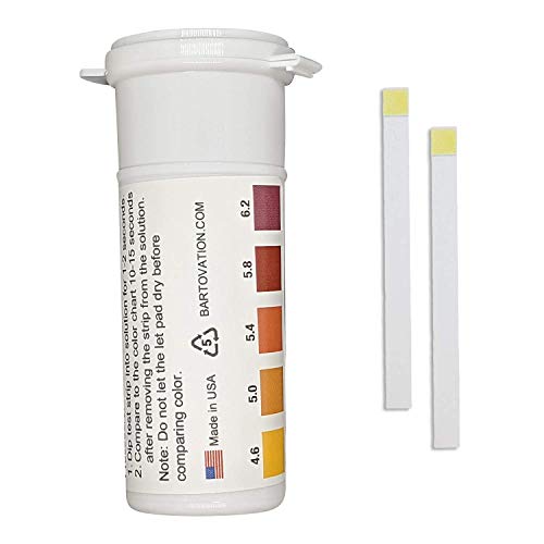 pH Test Strips for Beer Making, Homebrew, Acidity, 4.6 to 6.2 pH [Vial of 100 Strips]